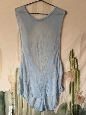 Brandy Melville Light Blue Open Back Muscle Tank 🌵One Size